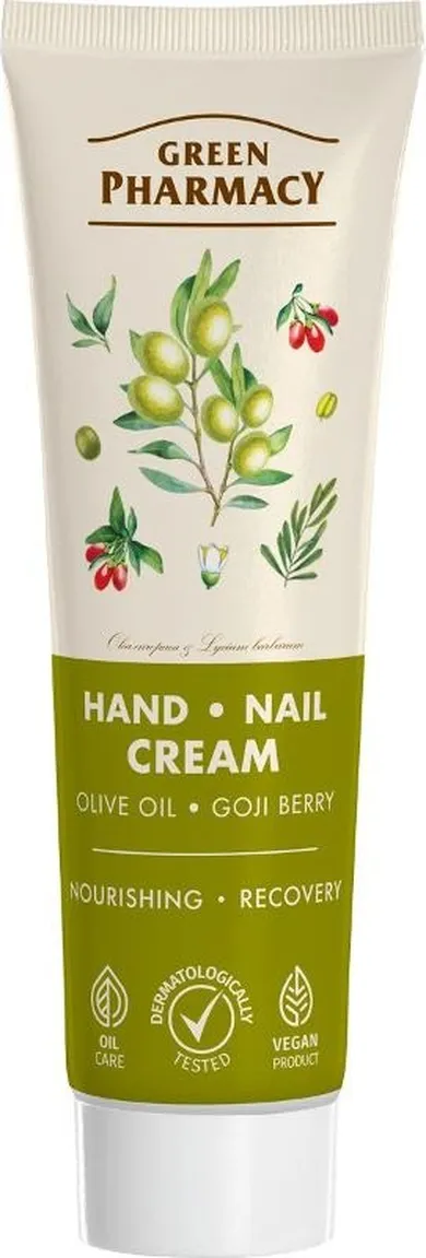 Green Pharmacy, krem do rąk i paznokci oliwa z oliwek i jagody goji, 100 ml