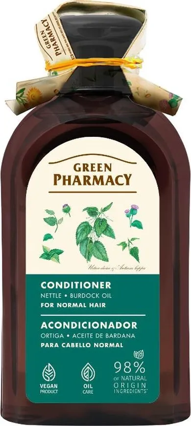 Green Pharmacy, odżywka do włosów normalnych, pokrzywa i olej łopianowy, 300 ml