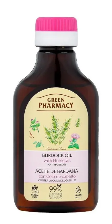 Green Pharmacy, olejek łopianowy ze skrzypem polnym przeciw wypadaniu włosówm, 100 ml