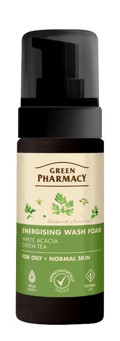 Green Pharmacy, pianka energetyczna do mycia skóry tłustej i normalnej, 150 ml