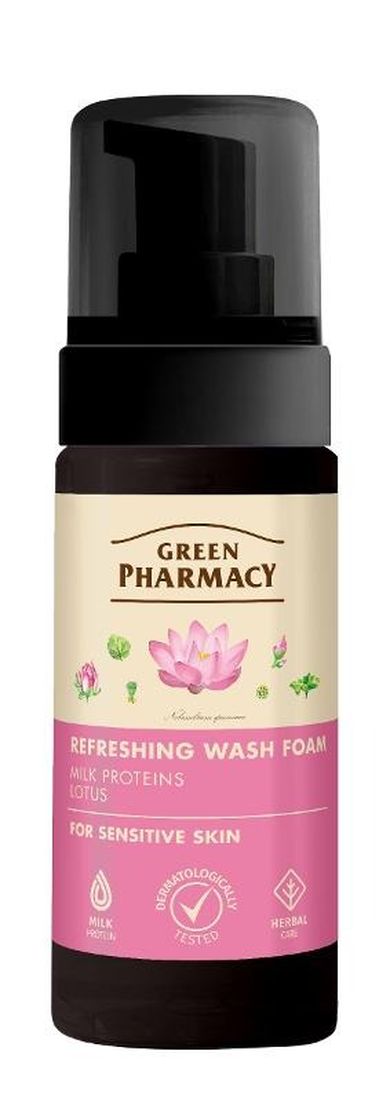 Green Pharmacy, pianka odświeżająca do mycia skóry wrażliwej, 150 ml