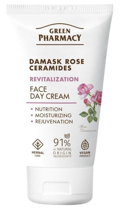 Green Pharmacy, rewitalizujący krem na dzień, róża damasceńska + ceramidy, 50 ml
