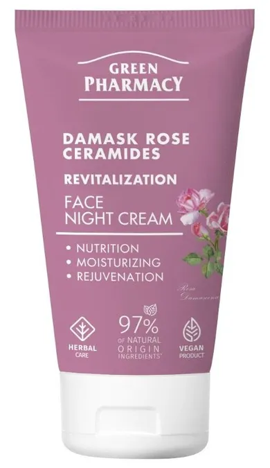Green Pharmacy, róża damasceńska + ceramidy rewitalizujący krem na noc, 50 ml