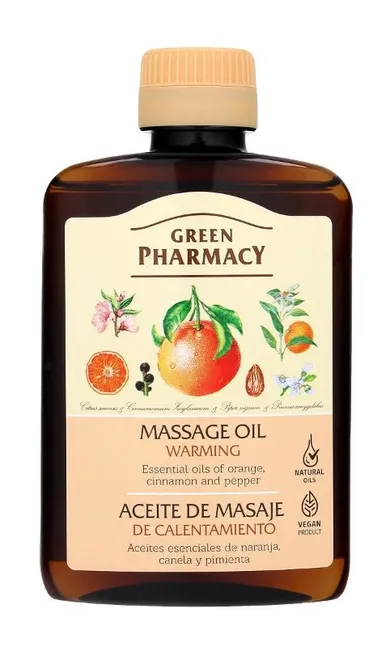 Green Pharmacy, rozgrzewający olejek do masażu ciała, 200 ml