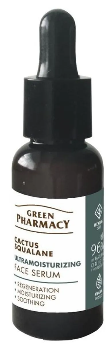 Green Pharmacy, ultranawilżające serum do twarzy, kaktus + skwalan, 30 ml