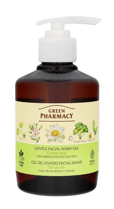 Green pharmacy, żel do mycia twarzy z zieloną herbatą, dla cery mieszanej i tłustej 270 ml