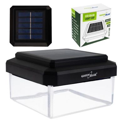 GreenBlue, lampa solarna LED na słupek, daszek kopertowy, 80-80 mm, 3200K GB127 WW