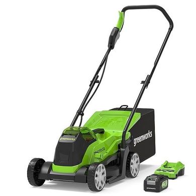 Greenworks, kosiarka z ładowarką i akumulatorem 4Ah, 24V, 33 cm