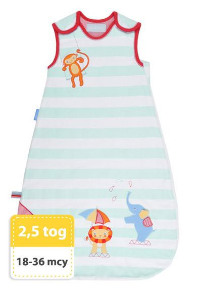 Gro Company, Grobag Sleppy Circus, śpiworek, grubość 2,5 tog, 18-36m