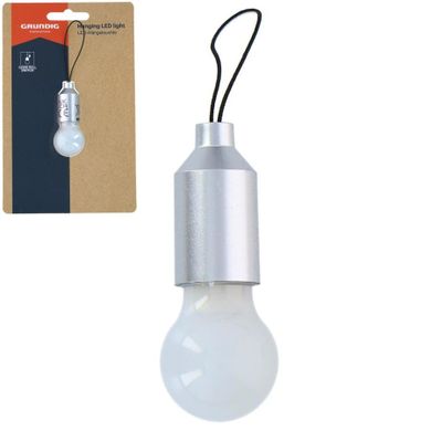 Grundig, latarka turystyczna LED, wisząca, srebrna