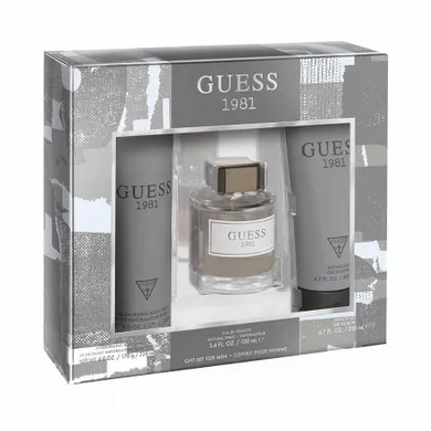 Guess, Guess 1981 for Men, zestaw: woda toaletowa, spray, 100 ml + żel pod prysznic, 200 ml + dezodorant, spray, 226 ml