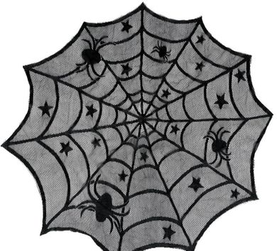 Guirca, obrus koronkowy z pająkami, okrągły, 100 cm