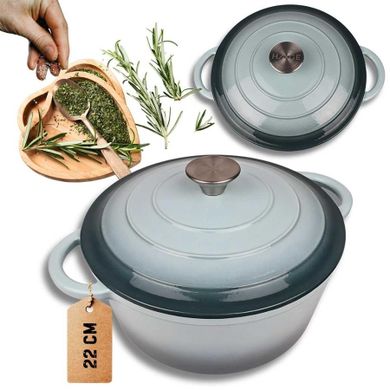 Hage, emaliowany garnek, żeliwny, sea salt, 22 cm, 3l