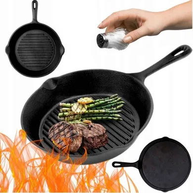 Hage, patelnia żeliwna grillowa, 31 cm