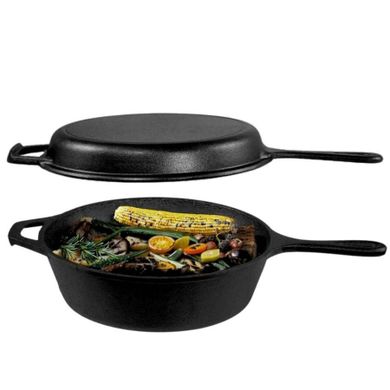 Hage, rondel żeliwny z patelnią 3w1, brytfanna