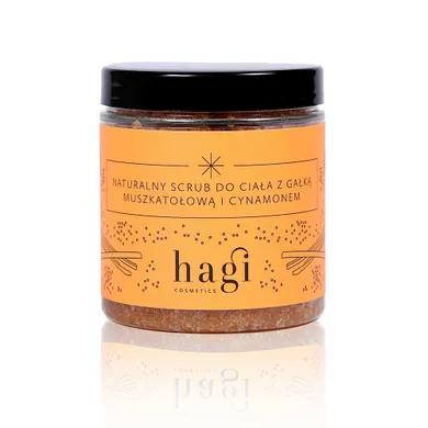 Hagi, naturalny scrub do ciała z gałką muszkatołową i cynamonem, 300g