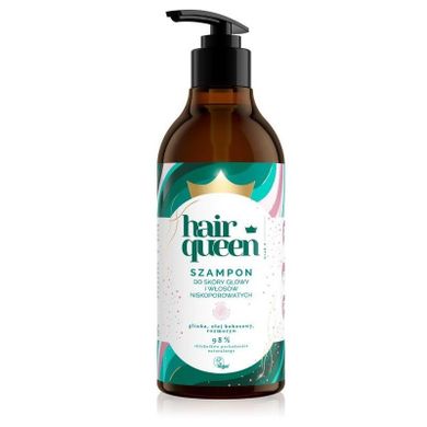 Hair Queen, szampon do skóry głowy i włosów niskoporowatych, 400 ml