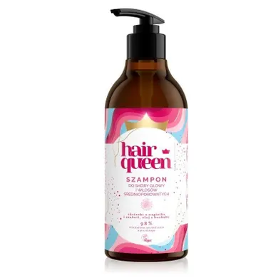 Hair Queen, szampon do skóry głowy i włosów średnioporowatych, 400 ml