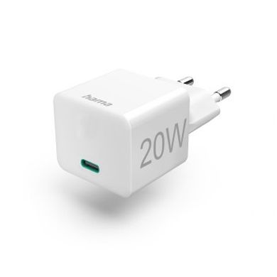 Hama, Power Delivery, Qualcomm Quick Charge, ładowarka sieciowa mini, USB-C, 20W, biała