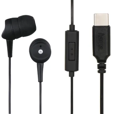 Hama, słuchawki dokanałowe, basic4phone usb-c, czarne