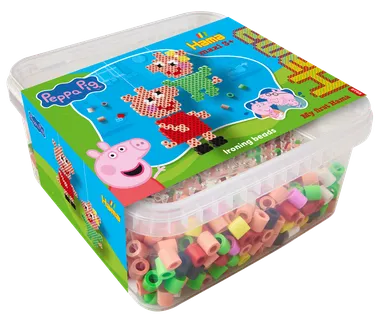 Hama, Świnka Peppa, maxi koraliki do prasowania z podstawką, 900 szt.