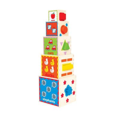 Hape, Piramida zabaw, klocki drewniane