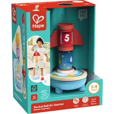 Hape, Rakieta, wieża, układanka z piłeczkami, interkatywna, 12 elementów