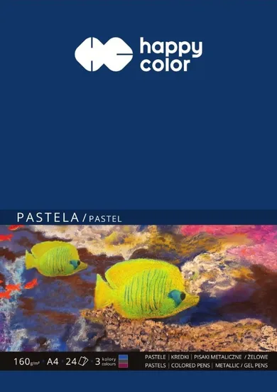 Happy Color, blok do pasteli, 3 kolory kartek, A4, 160g, 24 arkusze
