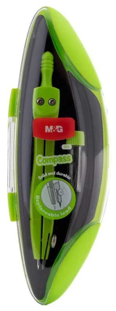 Happy Color, cyrkiel szkolny z zapasowymi rysikami, metalowy, 35 cm