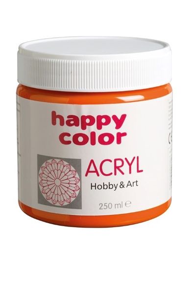 Happy Color, farba akrylowa, pomarańczowa, 250 ml