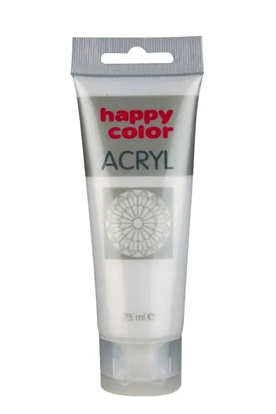 Happy Color, farba akrylowa, srebrna, 75 ml