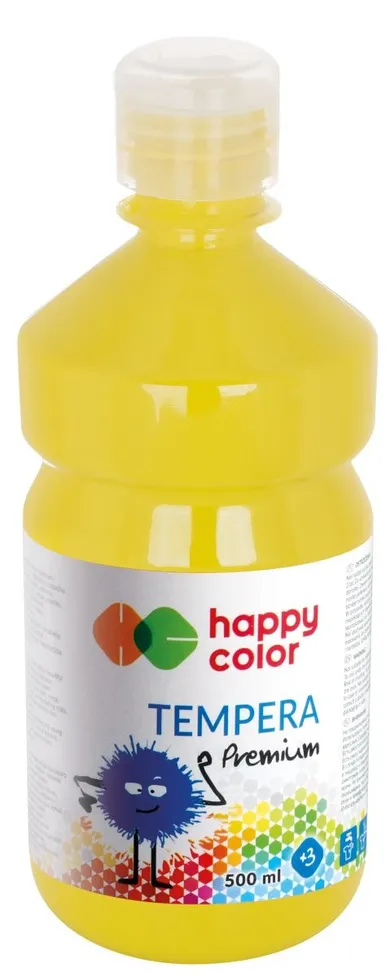 Happy Color, farba tempera, premium, cytrynowy, 500 ml