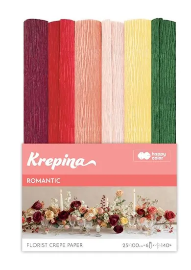 Happy Color, krepina marszczona, 6 kolorów, 25-100 cm