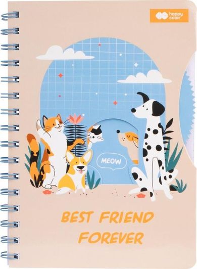 Happy Color, notes na spirali, A5, 80 kartek, Cat&Dog, 1 szt.