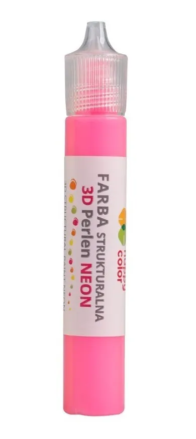 Happy Color, Perlen, farba strukturalna 3D, neon różowy, 32 ml