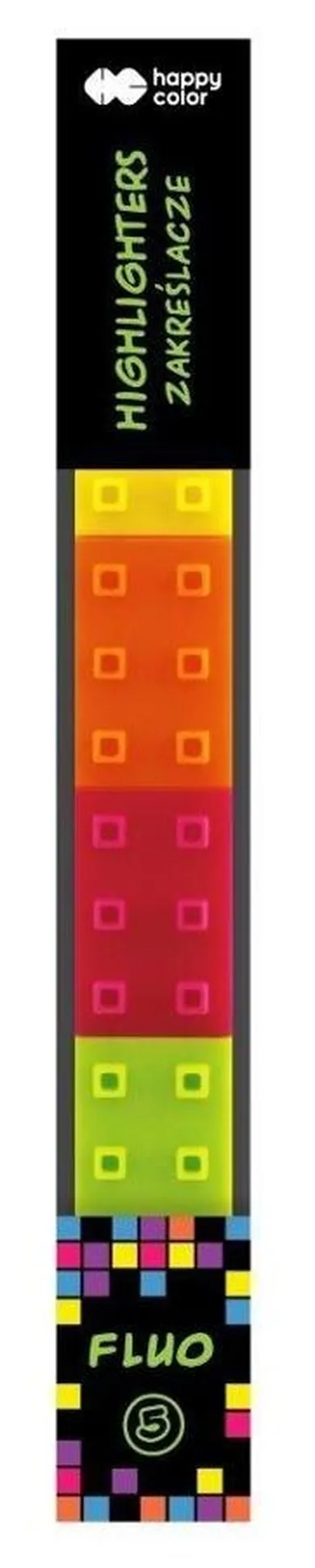 Happy Color, Pixi Blox, zakreślacze, Fluo, 5 kolorów