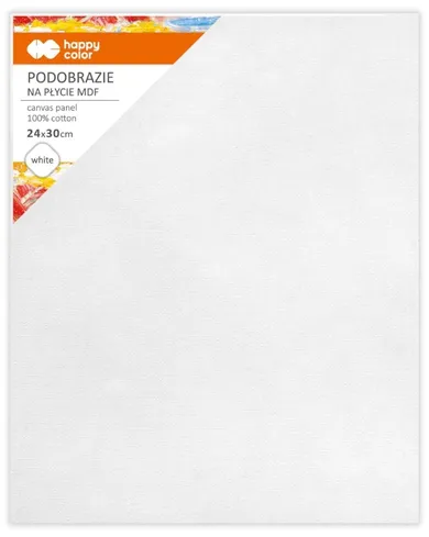 Happy Color, podobrazie bawełniane, impregnowane białe, MDF, 4 mm, 24-30 cm