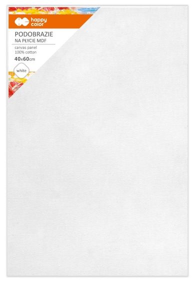 Happy Color, podobrazie bawełniane, impregnowane białe, MDF, 4 mm, 40-60 cm