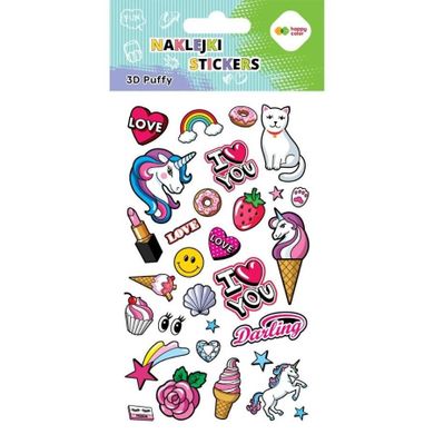 Happy Color, Puffy, naklejki 3D, Funky Sweet, 10-20 cm