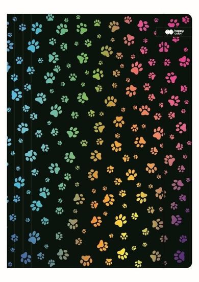Happy Color, teczka z gumką A4, miaow, czarna, 1 szt.
