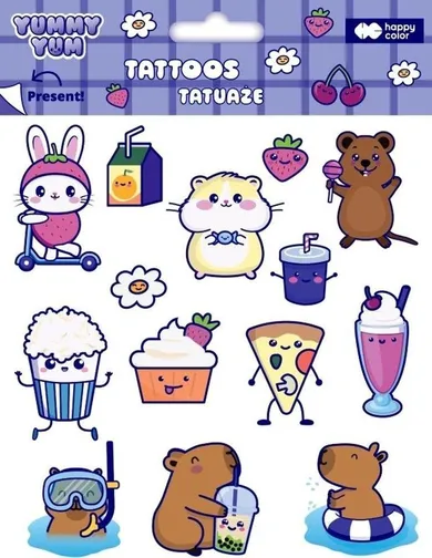 Happy Color, Yummy Yum, Kapi Bara, tatuaże zmywalne