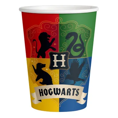 Harry Potter, Hogwart, kubeczki urodzinowe, 250ml, 8 szt.