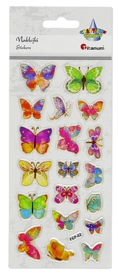 Hasta, Titanum Craft-fun Series, naklejki wypukłe, motyle