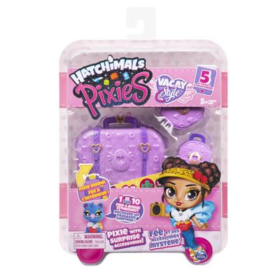 Hatchimals, Pixies, walizeczka z laleczką, fioletowa