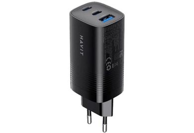 Havit, ładowarka, UC20 EU USB-C+USB-C+USB-A, czarny