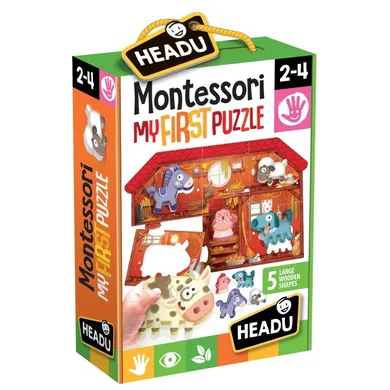 Headu, Montessori, farma, pierwsze puzzle, 6 elementów