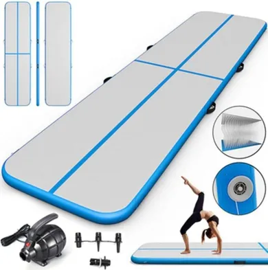 Hedo, airtrack, materac gimnastyczny, ścieżka, niebieski, 500-100-10 cm