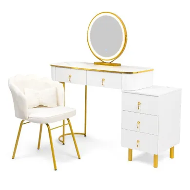 Hedo, Verdiro, toaletka kosmetyczna z lustrem LED, biała