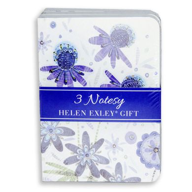 Helen Exley, zestaw 3 notesików, fioletowe kwiaty