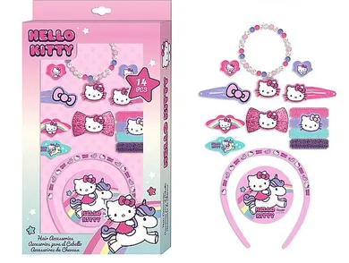 Hello Kitty, zestaw akcesoriów do włosów, 14 elementów